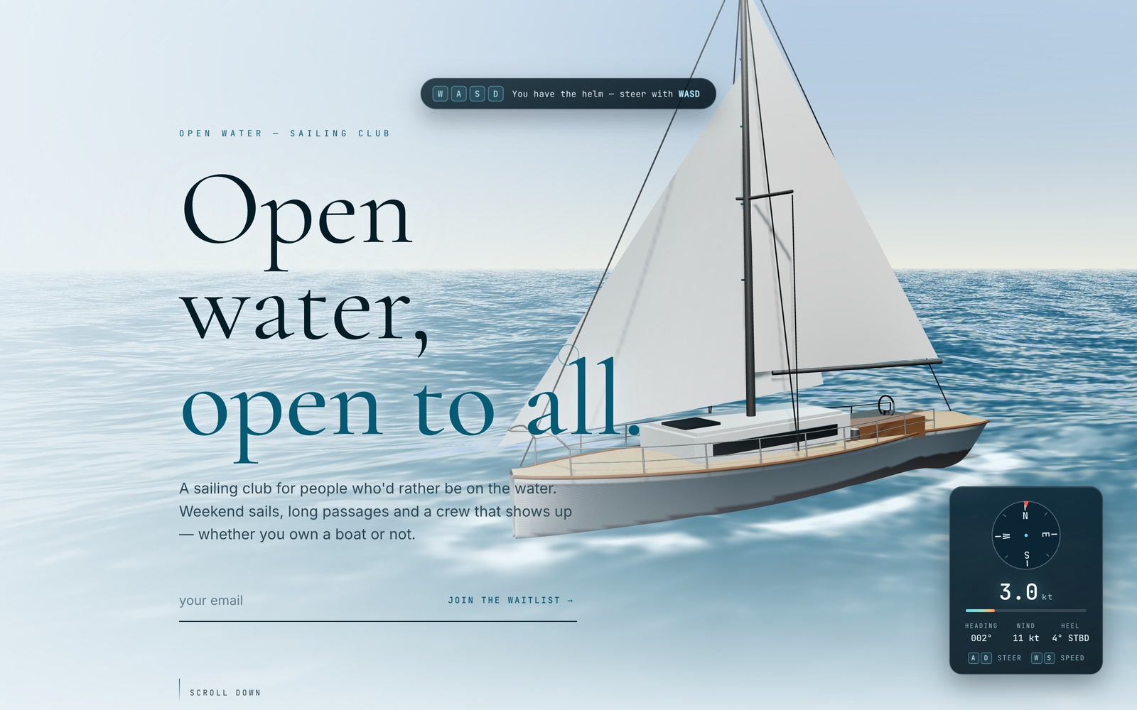 Open Water — Concept Piece — Interactive Sailing